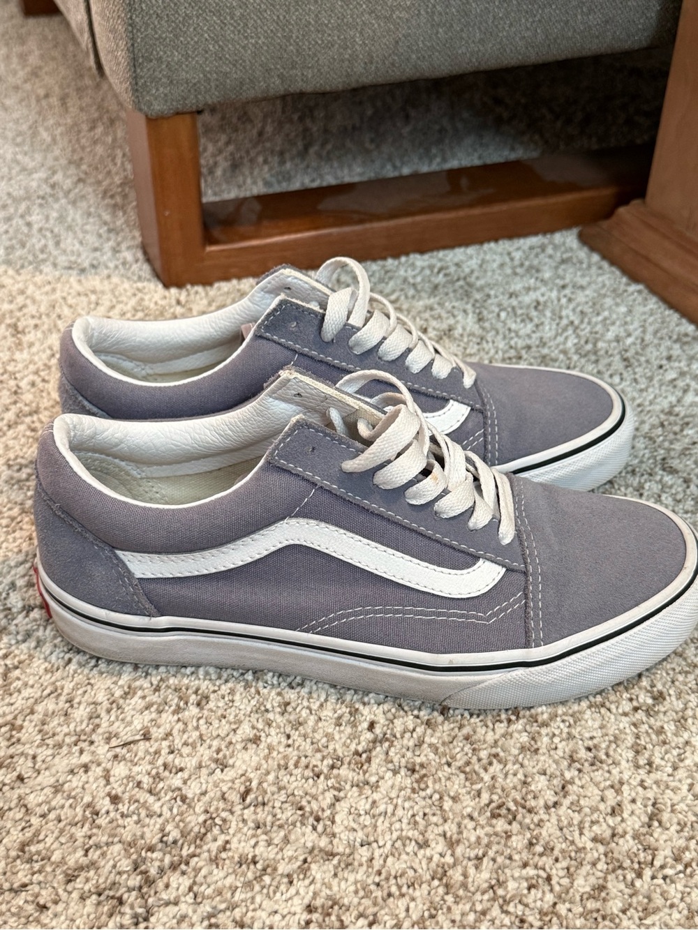 Vans Old Skool Low Top Sneakers in Lavender and White